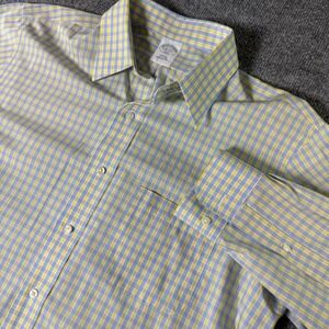 Brooks Brothers 346 Slim Fit Non Iron Checkered Button Down Shirt Men's 16‎ 2/3